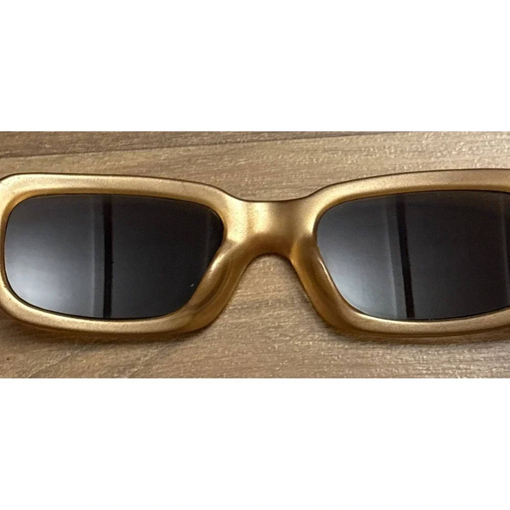 Enzo Gold Rectangle Sunglasses Metallic Retro Y2K Frames only